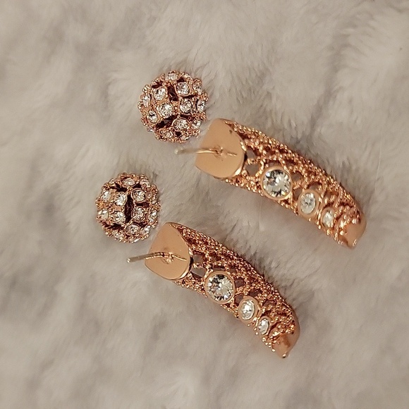 Beautiful Butler Rose Coloured 925 Earrings - Picture 4 of 6